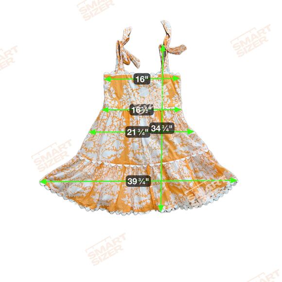 Juliet Dunn Orange Creamsicle Dress Summer A-Line Mini Tie Strap Small Scallop - Picture 6 of 6